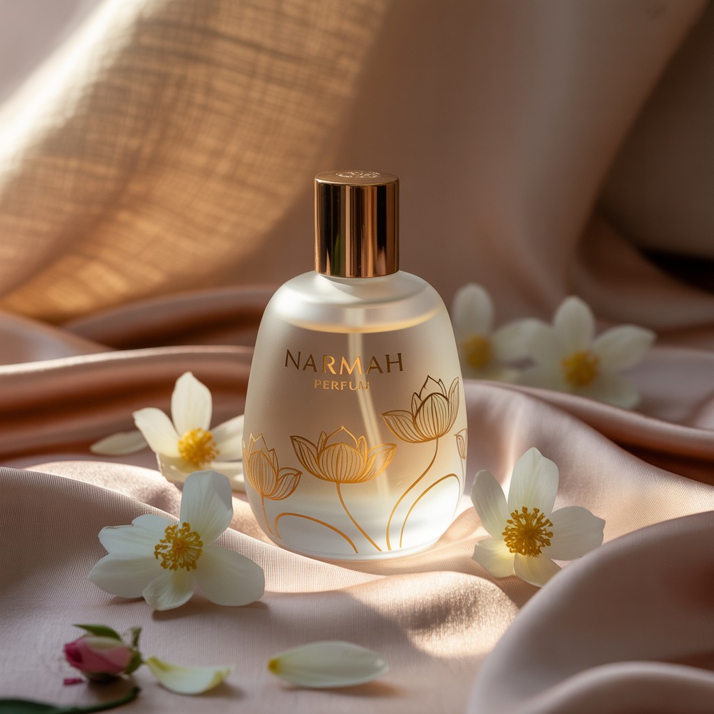 یک بطری عطر و بسته‌بندی لوکس و زیبا برای عطری به نام 