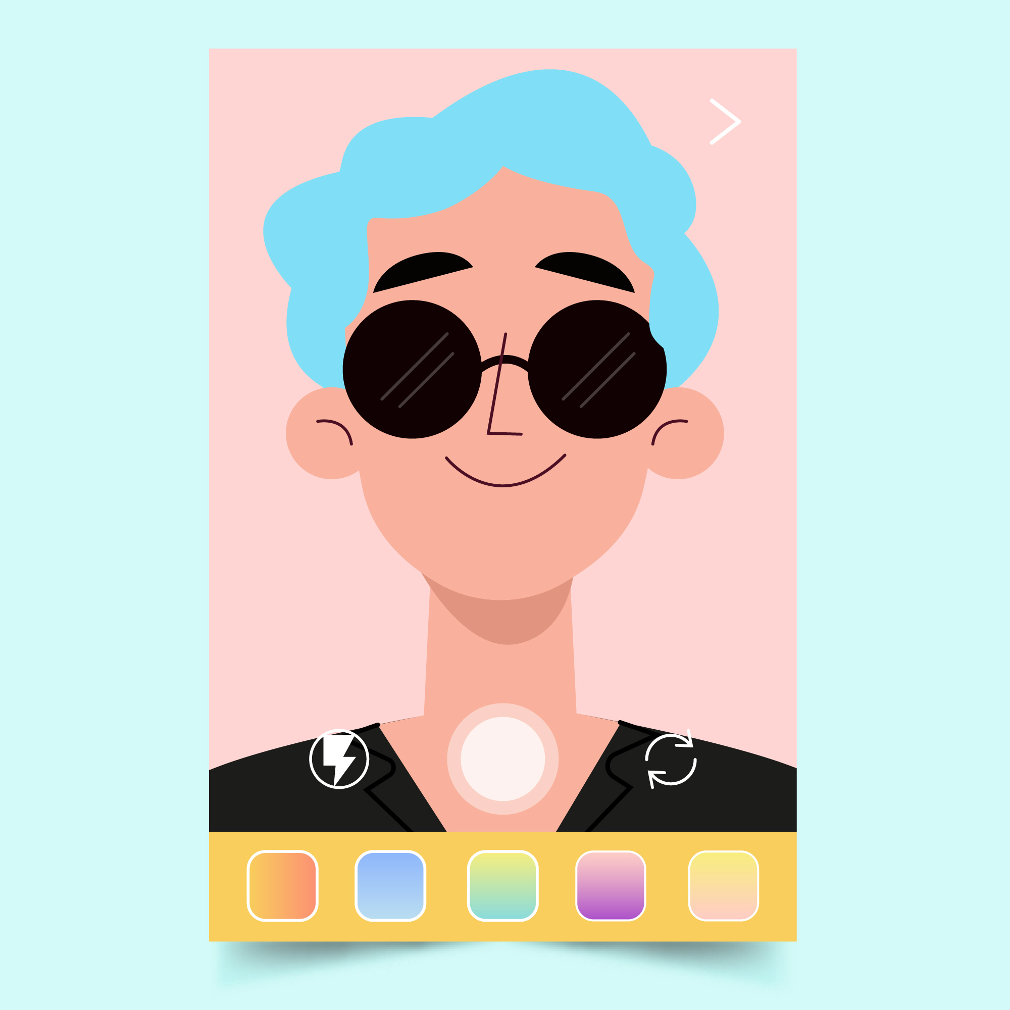 نمونه طراحی عکس پروفایل مدرن با رنگ های پاستیلی