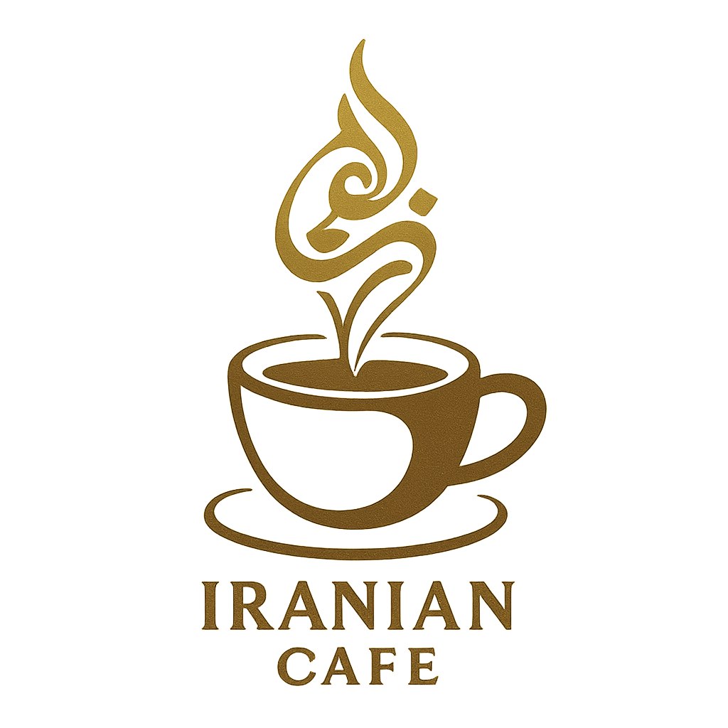 طراحی یک لوگوی مینیمال و شیک برای یک کافه ایرانی با المان‌های فرهنگی. طرح شامل یک فنجان قهوه با بخاری که به شکل خطوط نستعلیق یا کاشی‌کاری ایرانی طراحی شده باشد. رنگ‌ها ترکیبی از قهوه‌ای ملایم و طلایی با خطوط نرم و گرد باشد. حس لوگو باید گرم، صمیمی و حرفه‌ای باشد.