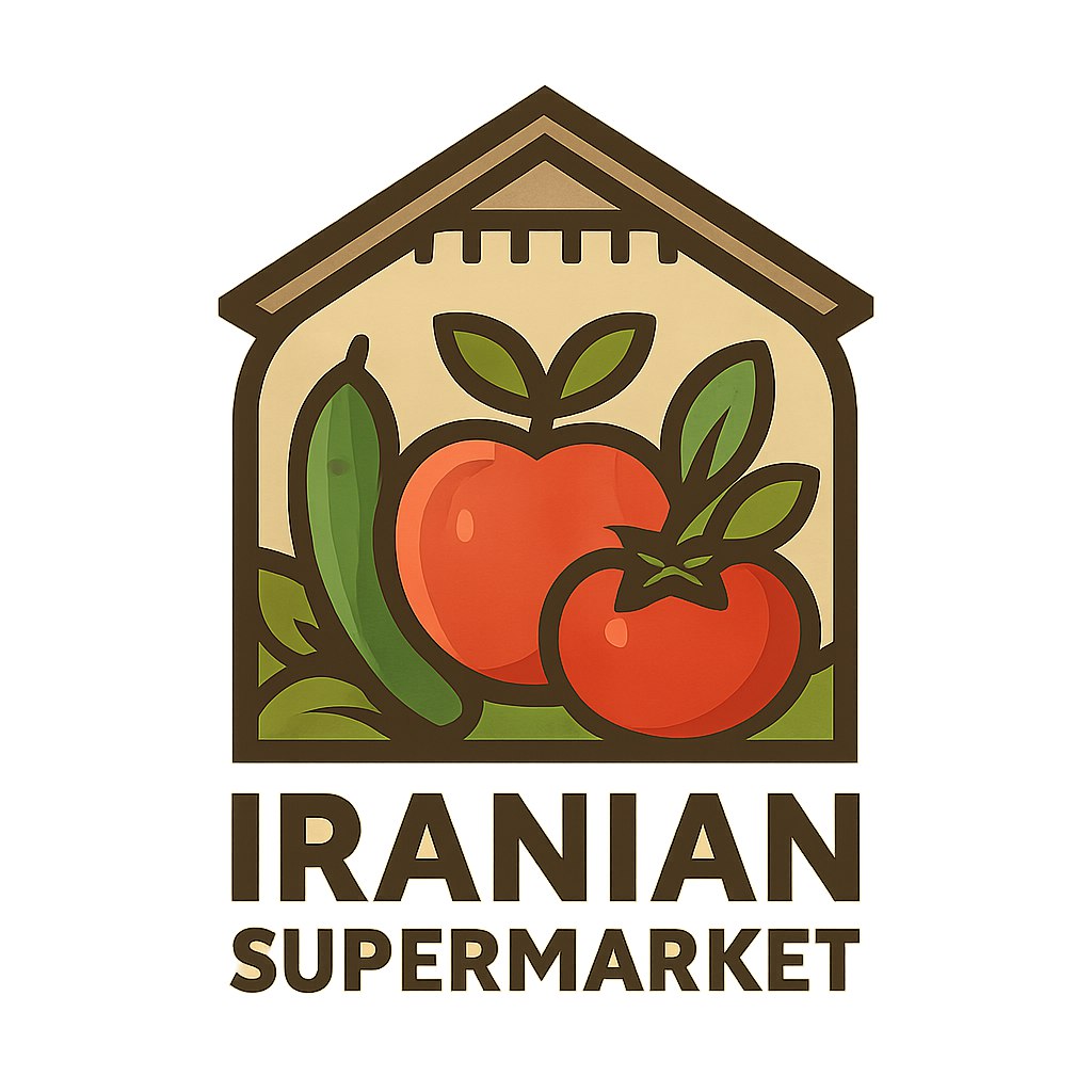 یک لوگوی جذاب و زیبا برای سوپرمارکت ایرانی که از نمادهای برجسته‌ای مانند یک خانه ایرانی به همراه خوراکی‌های تازه و سالم استفاده کند. طراحی باید حس خانواده، اعتماد و مدرنیته را القا کند. رنگ‌بندی شامل رنگ‌های طبیعی مانند سبز، قهوه‌ای روشن و قرمز برای ایجاد حس گرما و نشاط به کار رود.