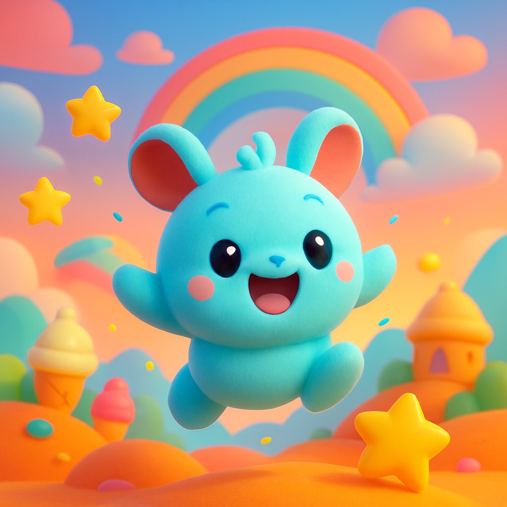 اصول کلی:  
- سبک: سه‌بعدی کارتونی با جزئیات نرم و جذاب (**سبک پیکسار یا هایپرکازوال**).  
- حس کلی: شاد، پرانرژی و دلنشین با ترکیبی از عناصر بامزه و رنگ‌های زنده.  
- هدف: ایجاد تصویری که بلافاصله توجه بیننده را جلب کند و حس مثبت منتقل نماید.  

پالت رنگی:  
- رنگ‌های اصلی:  
  - صورتی ملون (شادی و نشاط)  
  - آبی آسمانی (آرامش و دوست‌داشتنی بودن)  
  - زرد درخشان (انرژی و گرمی)  
  - سبز نعنایی (تازگی و سرزندگی)  
- ترکیب رنگ: استفاده از کنتراست ملایم با هایلایت‌های روشن برای جذابیت بیشتر.  

صحنه‌پردازی و المان‌ها:  
1. سوژه اصلی:  
   - یک کاراکتر سه‌بعدی کیوت (مثل حیوان بامزه، ربات کوچولو یا موجود فانتزی) با چشم‌های درشت و بیان احساسی.  
   - پوزیشن پویا (مثل دست‌های باز، حالت پرواز یا لبخند بزرگ).  

2. پس‌زمینه:  
   - محیط رنگارنگ (مثل ابرهای پاستلی، کوه‌های آب‌نباتی یا شهر کارتونی).  
   - تکسچرهای نرم (مثل پارچه‌های مخملی یا سطوح براق).  

3. عناصر جانبی:  
   - اشیاء بامزه (بستنی قیفی، ستاره‌های چشمک‌زن، هولوگرام‌های کوچک).  
   - پَرپَرهای رنگی یا ذرات نور برای افزودن جنبش و انرژی.  

4. نورپردازی:  
   - نور ملایم و همه‌جانبه (مانند نور یک روز آفتابی).  
   - هایلایت‌های رنگی (مثل بازتاب نور روی سطوح براق).  

تنظیمات فنی:  
- رندرینگ: کیفیت بالا با سایه‌های نرم و بازتاب‌های واقعی.  
- عمق میدان: بوکه‌های ملایم برای تمرکز روی سوژه اصلی.  
- نسبت تصویر: 1:1 (مناسب برای شبکه‌های اجتماعی) یا 16:9 (برای والپیپر).  

 ایده‌های خلاقانه:  
- اضافه کردن حیوانات کوچک بامزه (مثل یک گربه‌ی فضایی یا سگ با کلاه پروانه).  
- استفاده از افکت‌های پویا مثل خطوط حرکت یا ذرات پراکنده.  
- طراحی حالت تعاملی (مثل کاراکتر در حال دست تکان دادن یا چشمک زدن).  

 حس نهایی:  
بیننده باید با دیدن این تصویر لبخند بزند، احساس انرژی مثبت کند و مجذوب رنگ‌ها و طراحی دوست‌داشتنی آن شود. کیوت، جذاب و همه‌پسند!