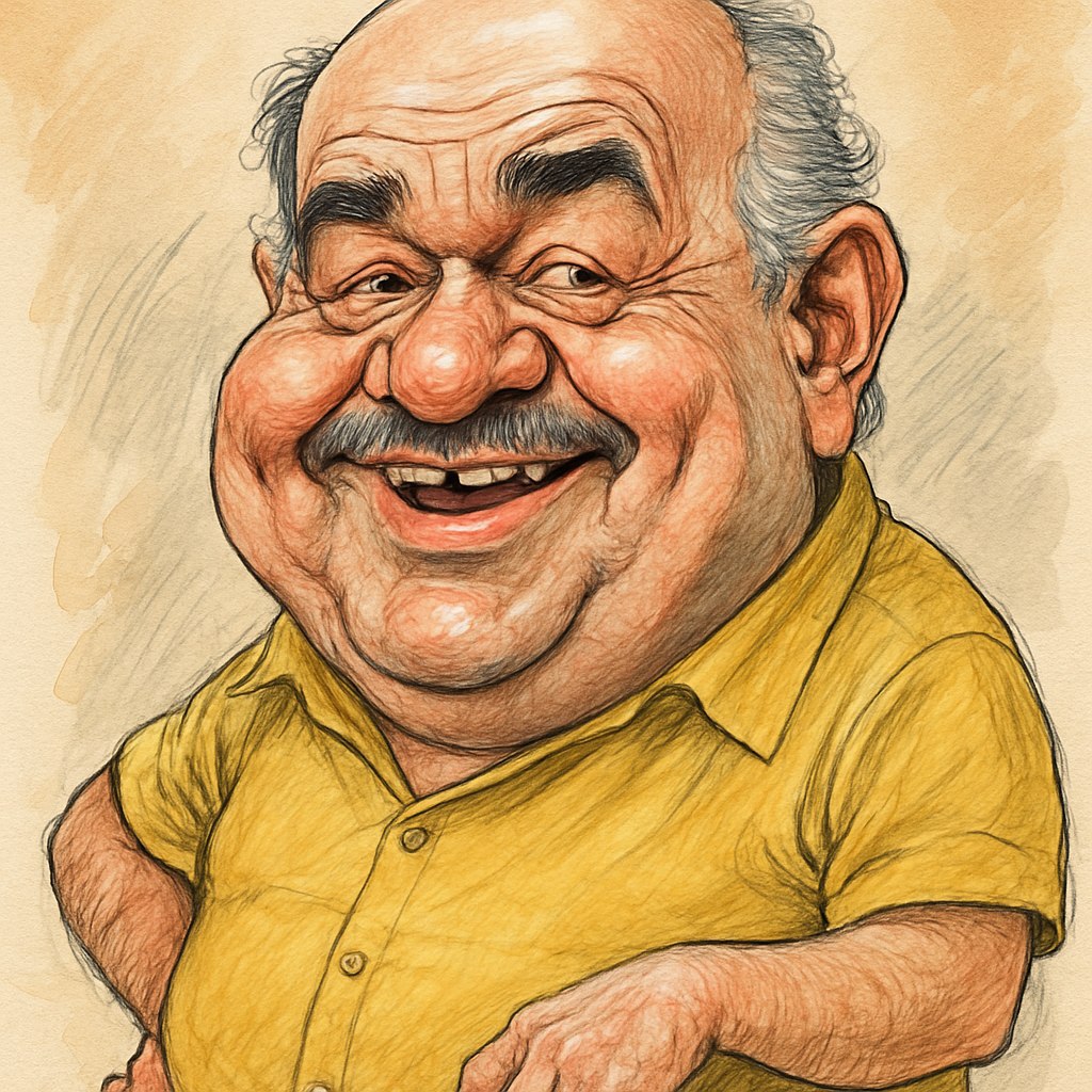 کاریکاتور اکبر عبدی بازیگر معروف ایرانی