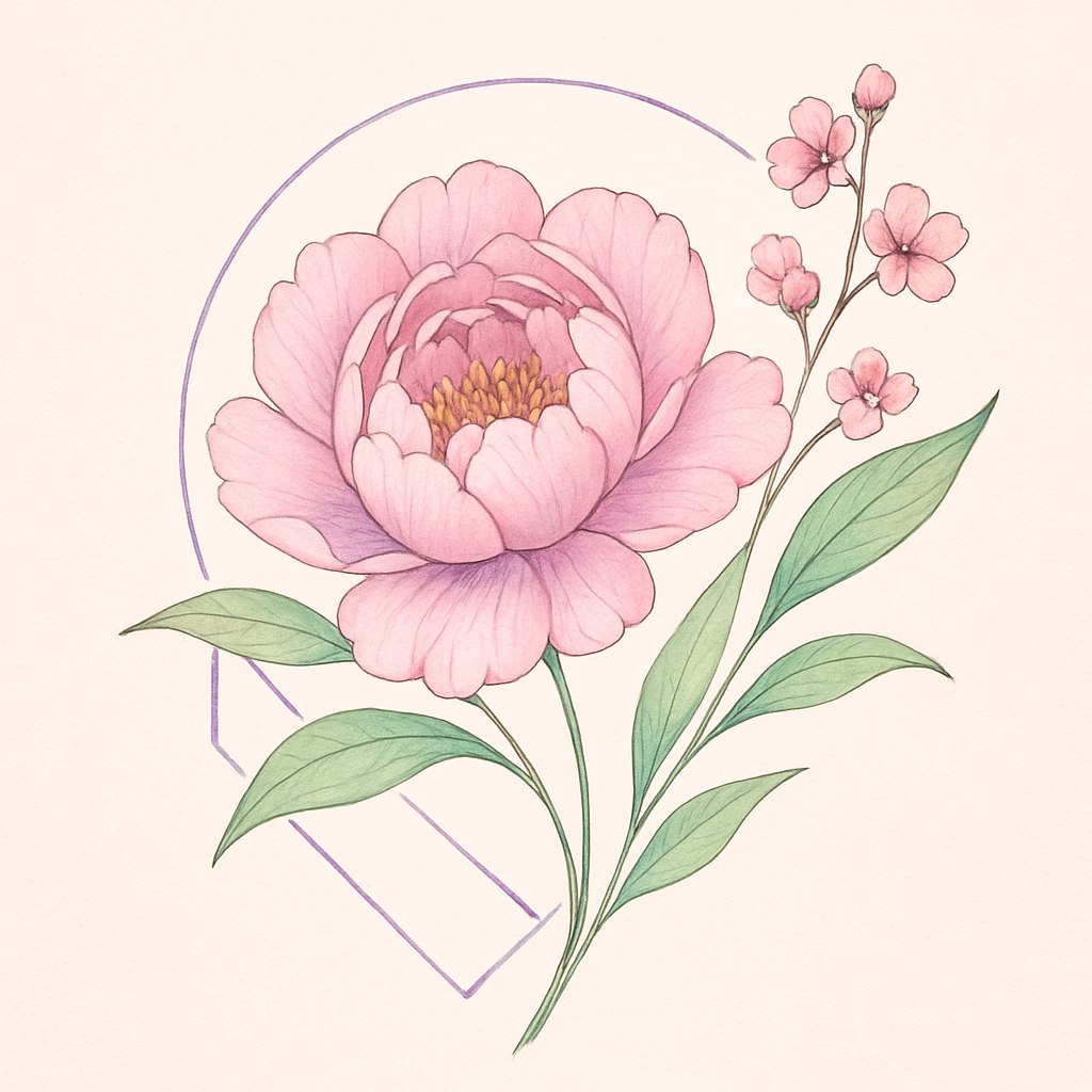 طرح تتویی از یک گل کمیاب و زیبا که هم برای خانم‌ها و هم برای آقایان مناسب باشد. طراحی شامل گل 'پئونی' یا گل صدتومانی، نماد عشق و شکوه، با جزئیات دقیق در گلبرگ‌ها که با خطوط نازک و سایه‌زنی ملایم به تصویر کشیده شده است. در کنار گل، عناصری مانند شکوفه‌های کوچک 'گیلاس' و برگ‌های بلند و منحنی با الهام از طبیعت، برای تکمیل ترکیب استفاده می‌شود. طرح شامل یک ترکیب مدرن از خطوط هندسی، مثل یک نیم‌دایره یا چندضلعی که به ظرافت دور گل کشیده شده است، برای ایجاد تعادل میان طبیعت و مینیمالیسم. این طرح می‌تواند به‌صورت سیاه و سفید برای یک جلوه کلاسیک، یا با استفاده از رنگ‌های ملایم مثل صورتی کم‌رنگ، سبز روشن، و بنفش یاسی برای جلوه‌ای زنده و خاص ارائه شود. مناسب برای قرار گرفتن در بخش‌هایی مانند ساعد، پشت گردن، یا پشت دست، با قابلیت تطبیق برای سبک‌ها و اندازه‌های مختلف.