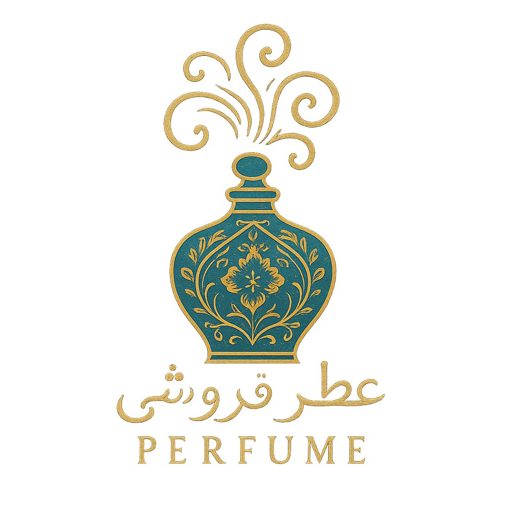 یک لوگوی زیبا و جذاب برای عطر فروشی ایرانی که ترکیبی از یک شیشه عطر کلاسیک با نقش‌های اسلیمی و طرحی از بخار معطر در حال بالا رفتن را نمایش دهد. طراحی باید الهام‌گرفته از هنر ایرانی باشد و حس دلنشین و لوکس بودن را ایجاد کند. رنگ‌بندی شامل فیروزه‌ای، طلایی و مشکی با جزئیات دقیق و ظاهری مدرن و شفاف باشد.