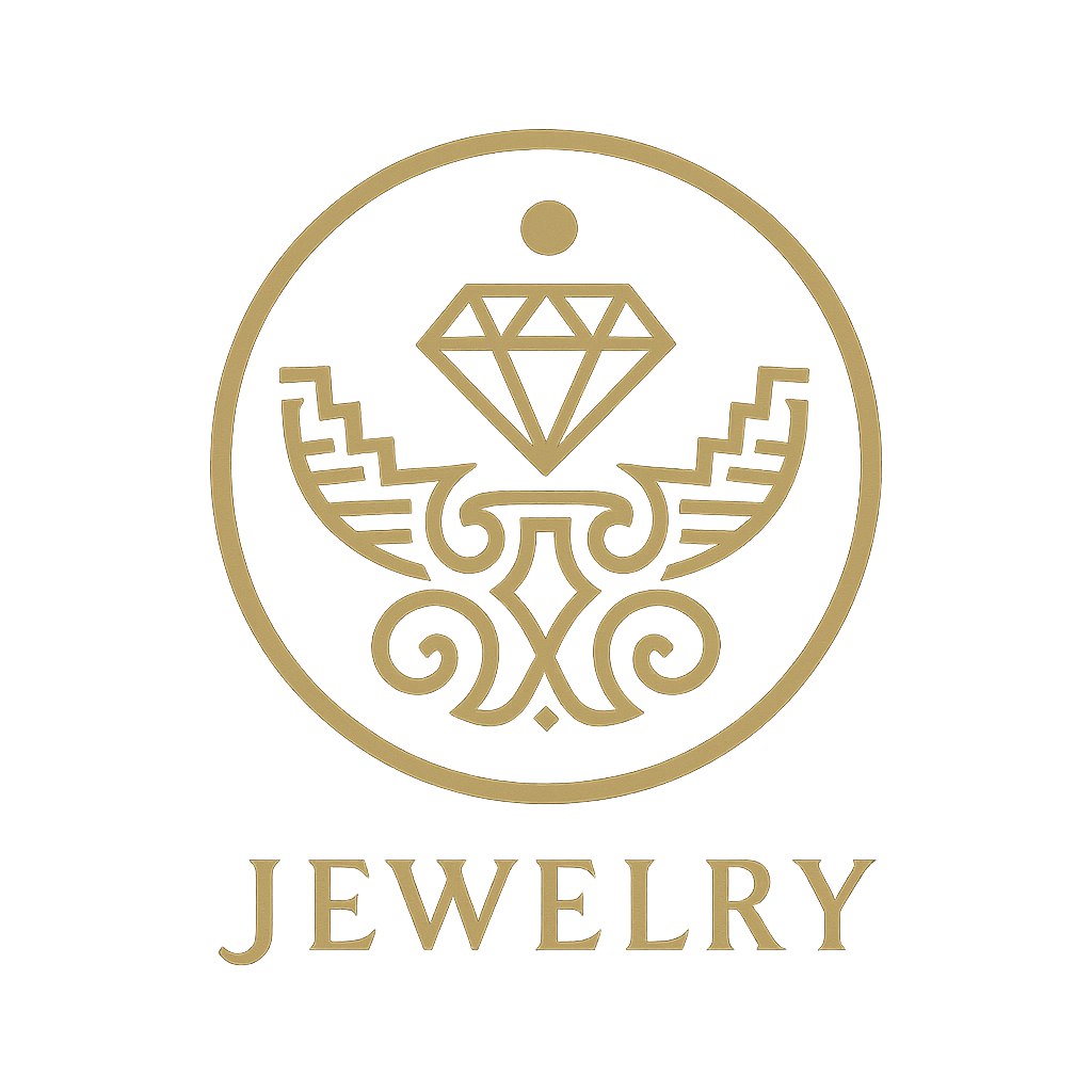 لوگویی مینیمال و حرفه‌ای برای یک برند جواهرات طراحی کن. از الهاماتی مثل نقش‌های تخت جمشید و الماس استفاده کن. رنگ‌بندی باید طلایی و مشکی باشد. فرم کلی لوگو ترکیبی از یک دایره و جزئیات هندسی ایرانی باشد و قابلیت استفاده در حکاکی روی جواهرات را داشته باشد.