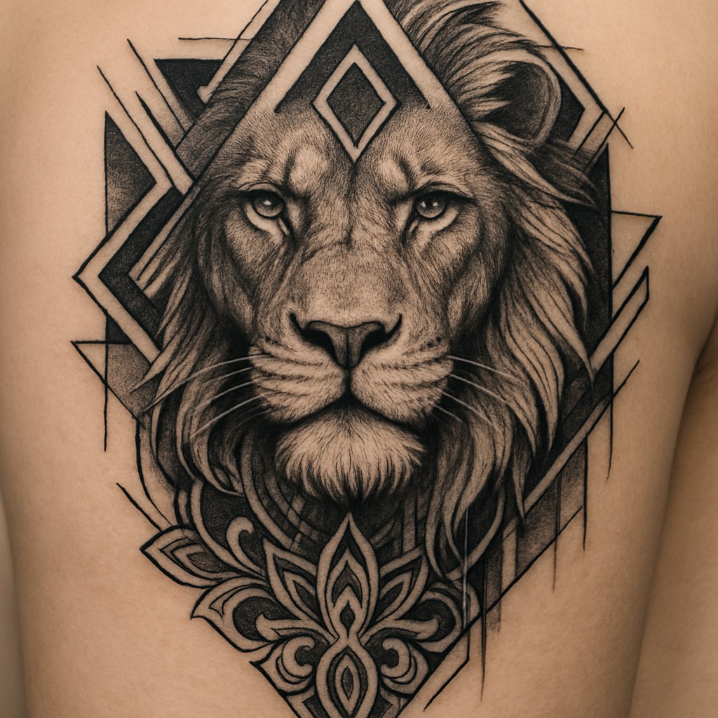 یک طرح تتو مردانه با جزئیات دقیق و هنری، شامل عناصر جذاب و متفاوت. طراحی می‌تواند شامل خطوط هندسی مدرن، یک حیوان قدرتمند مانند شیر یا گرگ، یا یک الگوی انتزاعی با کنتراست بالا باشد. استفاده از سایه‌زنی و جزئیات در نقاط کلیدی برای ایجاد حس عمق و برجستگی، مناسب برای بازو، سینه، یا پشت. طرح‌ها با تم مردانه و قدرتمند طراحی شده‌اند، با جزئیاتی که بیانگر استحکام، شخصیت و سبک منحصر به فرد باشد.