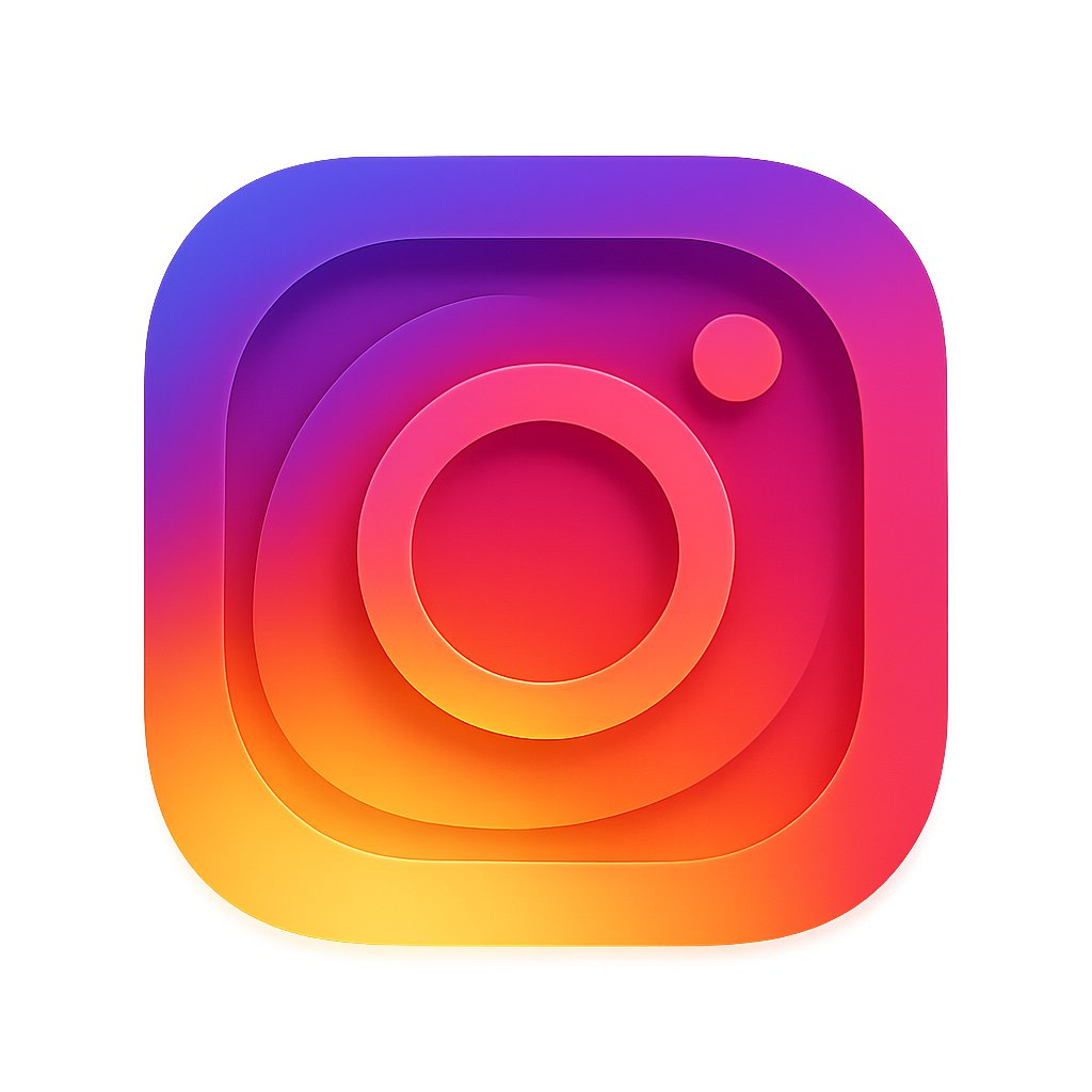 طراحی دوباره و خلاقانه لوگوی اینستاگرام با حفظ عناصر اصلی تصویری و رنگ‌بندی گرادیانی معروف آن (صورتی، بنفش، نارنجی، زرد). طراحی جدید باید مدرن، چشم‌نواز و خاص باشد؛ با خطوط نرم، سبکی مینیمال و در عین حال هنری. لوگو همچنان باید قابل‌تشخیص به عنوان اینستاگرام باقی بماند، اما با چرخشی نوآورانه — مثلاً با اشکال انتزاعی، بافت‌های لایه‌ای، درخشش ملایم یا عمق سه‌بعدی. پس‌زمینه ساده و کیفیت بالا، مناسب برای استفاده در برندینگ.